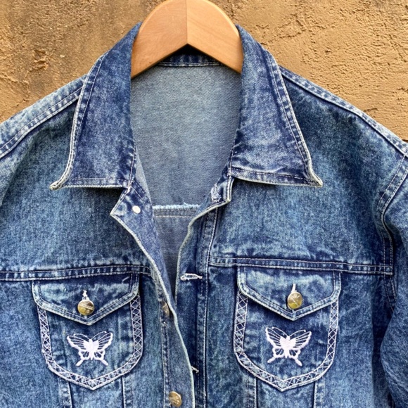 Mileno Retro Vintage Stone Washed Blue Jean Jacket - Picture 4 of 4